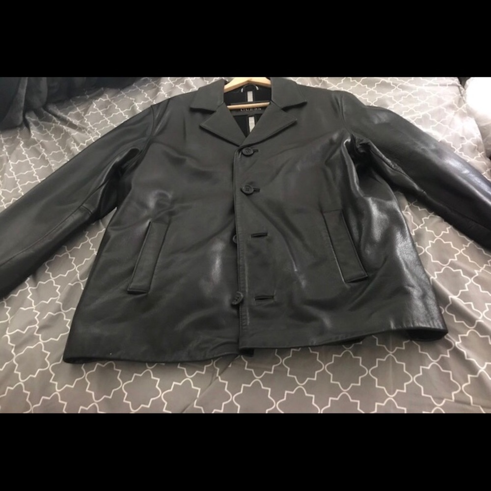 Black leather jacket